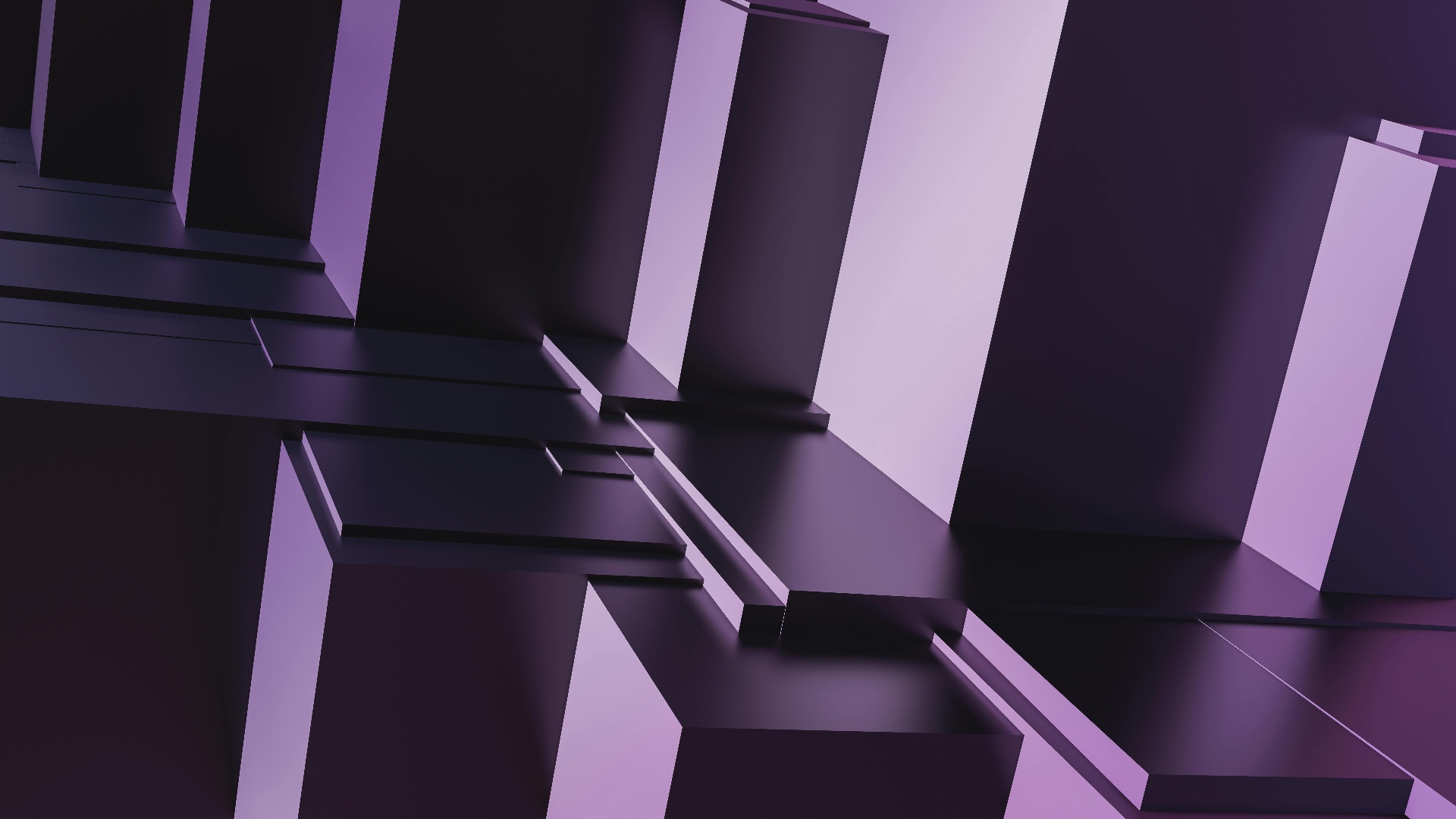 Structured purple architectural forms